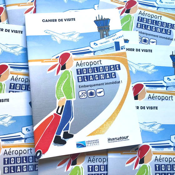 Design graphique et illustration d'un livret pédagogique pour l'aéroport de Toulouse - Blagnac