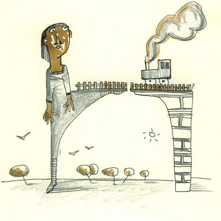 mine de plomb, café, aquarelle