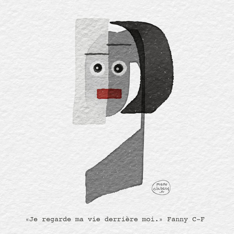 portrait caligraphique, manu clabecq